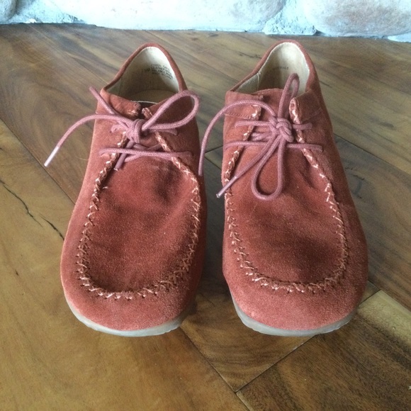 ✔️ B.O.C BOC Big On Comfort Hardwick Moc Toe Rust Suede Booties Shoes Size 7.5 - Picture 2 of 7